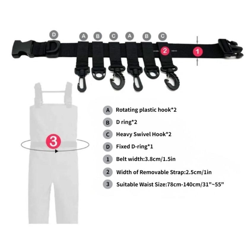 1Pcs Adjustable Wading Belts F - Fishing Rod Travel incelemesi ve fiyatı