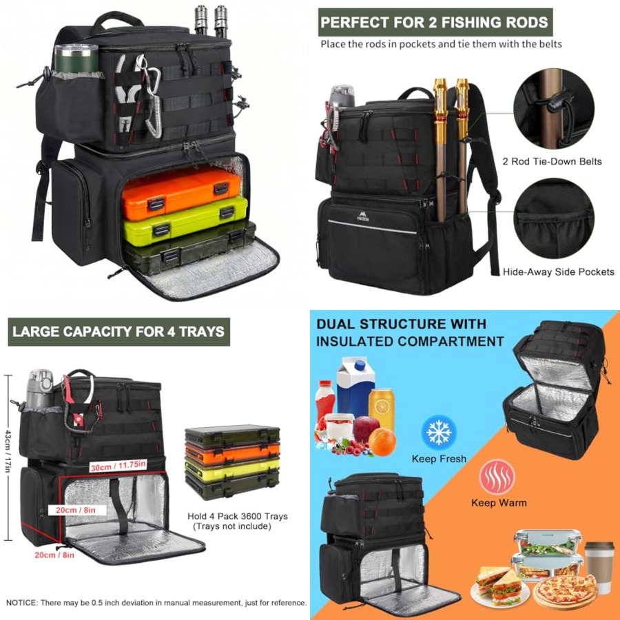 Fishing Backpack, Water Resist - Fishing Rod Holder incelemesi ve fiyatı