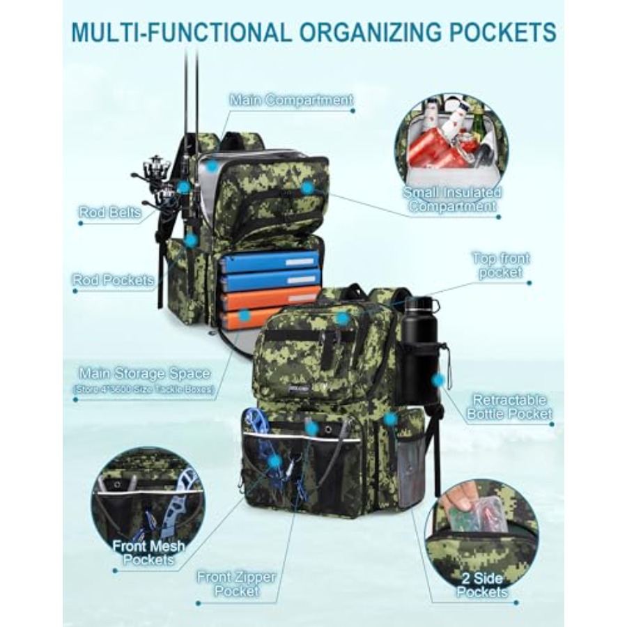 Fishing Backpack with Rod Hold - Fishing Rod Holder incelemesi ve fiyatı
